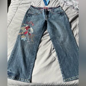 Smart Set Blue Embroidered Flare Jeans